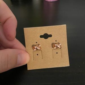 Kate Spade rose gold tone knot earrings
